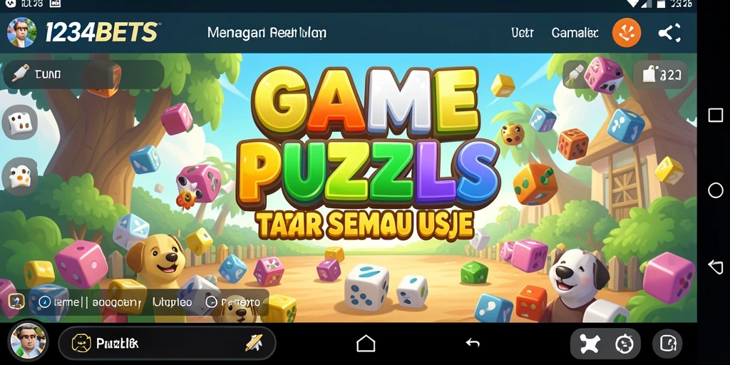 Screenshot permainan 1234BETS menampilkan antarmuka puzzle yang menarik.