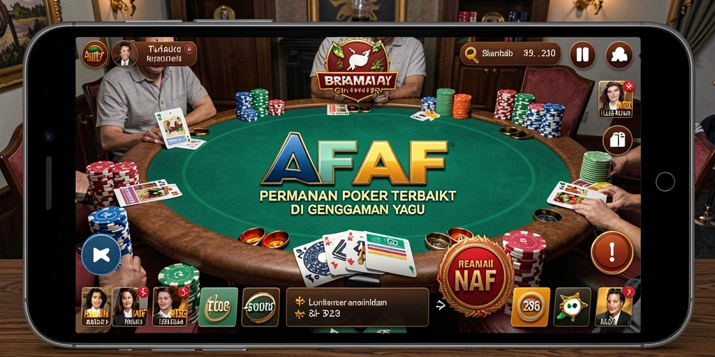Tampilan gameplay AFAF yang mendebarkan dan penuh strategi Poker.