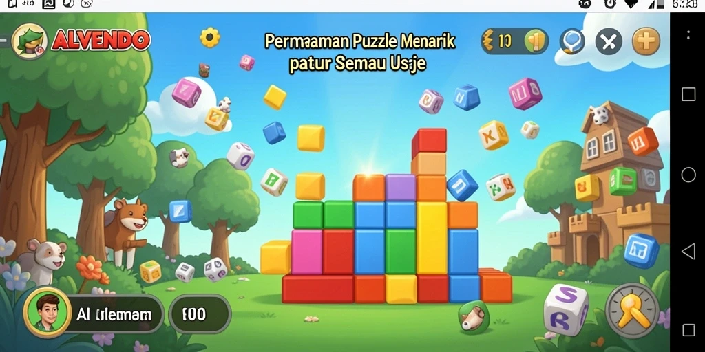 Tampilan menarik dari gameplay ALVENDO yang menantang.