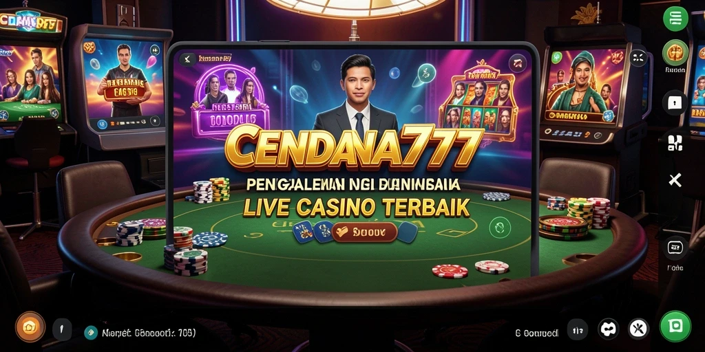 Screenshot CENDANA777 menampilkan dealer langsung dan permainan kasino yang mendebarkan.