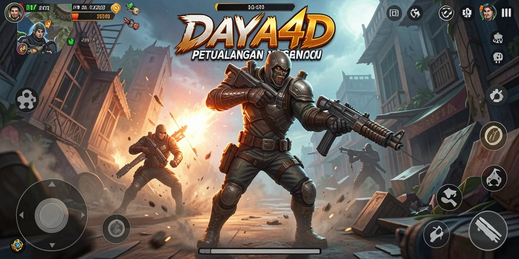 Tangkapan layar permainan aksi DAYA4D yang menampilkan pertarungan seru.