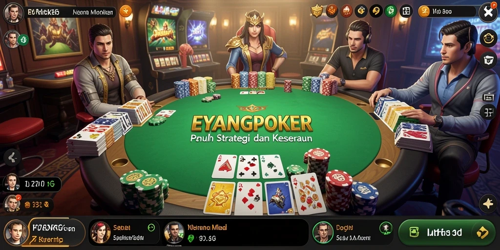 Tampilan menarik dari gameplay EYANGPOKER yang penuh aksi.