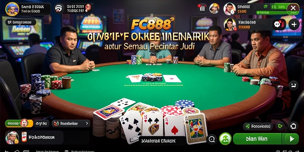 Screenshot gameplay menampilkan suasana Poker yang mendebarkan.