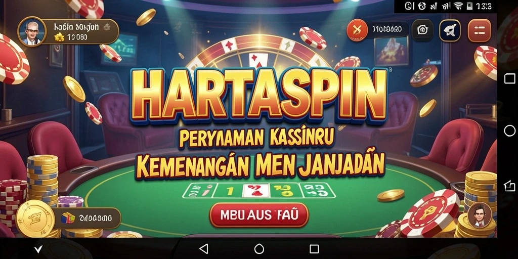 Screenshot HARTASPIN menampilkan gameplay Kasino yang seru dan interaktif.