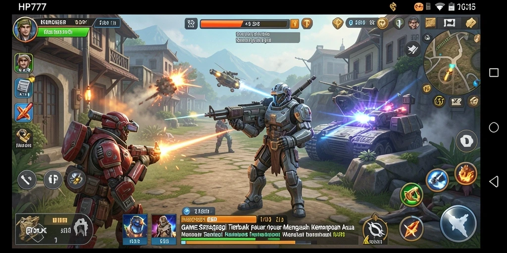 Screenshot gameplay HP777 yang menunjukkan pertempuran strategis.