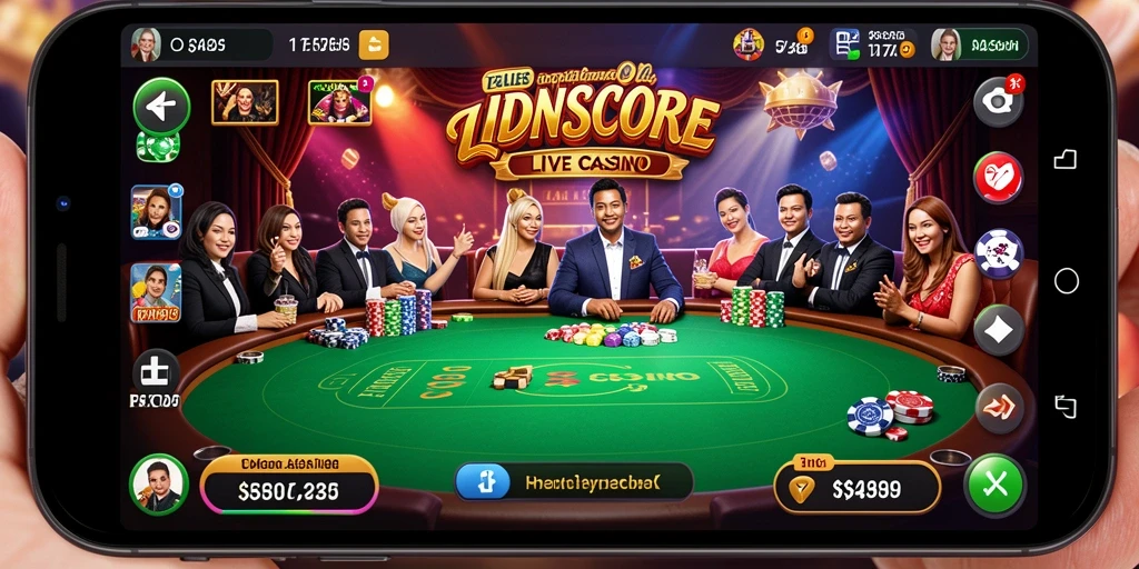 Tangkapan layar utama game Live Casino menunjukkan dealer dan permainan yang mendebarkan.