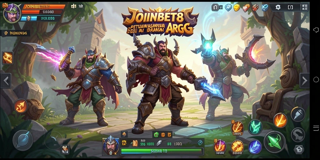 Screenshot utama JOINBET88 menampilkan aksi seru dalam pertarungan ARPG.