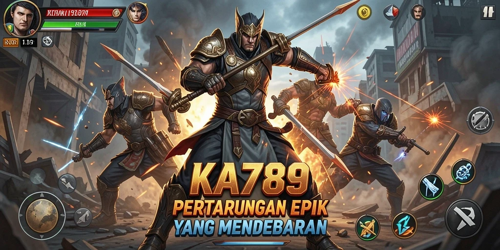 Tangkapan layar KA789 menampilkan pertarungan epik antara dua karakter.