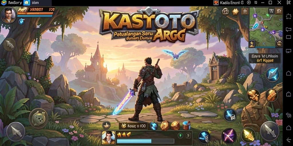 Gameplay KASTOTO dengan aksi battle seru dan karakter yang dinamis.