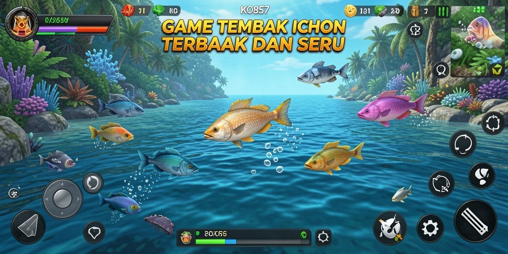 Tampilan gameplay ko857 dengan aksi menembak ikan yang mengasyikkan.