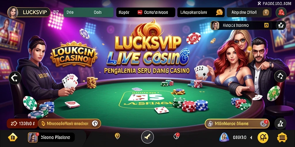 Tampilan menarik gameplay LUCKSVIP dalam Live Casino.