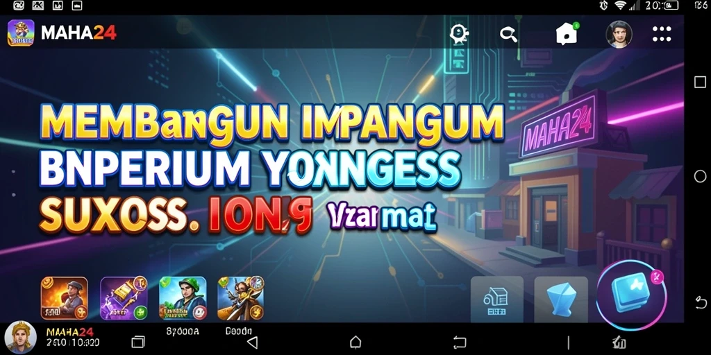 Tampilan menarik dari gameplay <strong>MAHA24</strong> yang menunjukkan pembangunan bisnis.