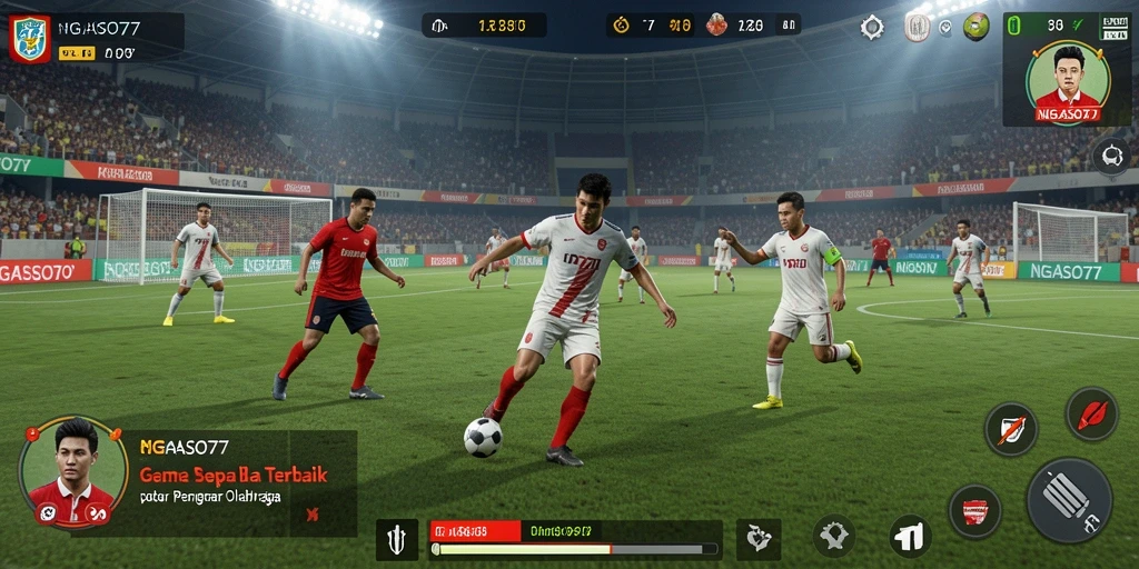 Tangkapan layar utama NGASO77 saat permainan sepak bola berlangsung.