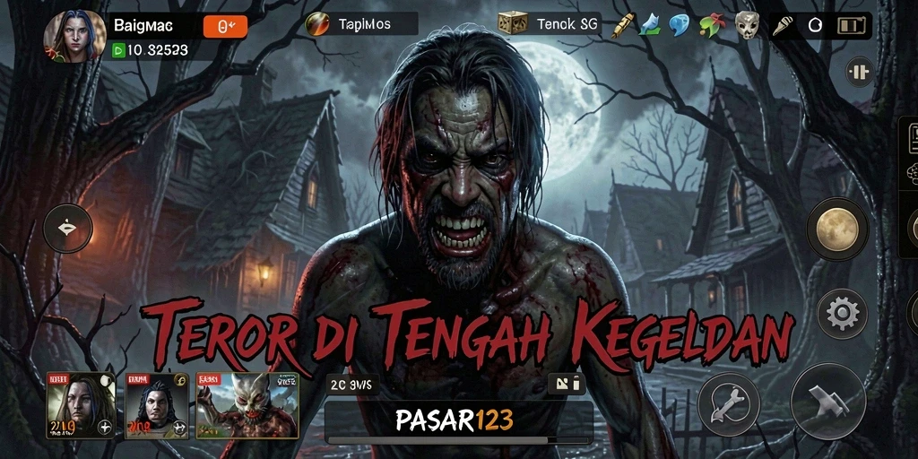 Tampilan gameplay menyeramkan dalam PASAR123 yang penuh ketegangan.