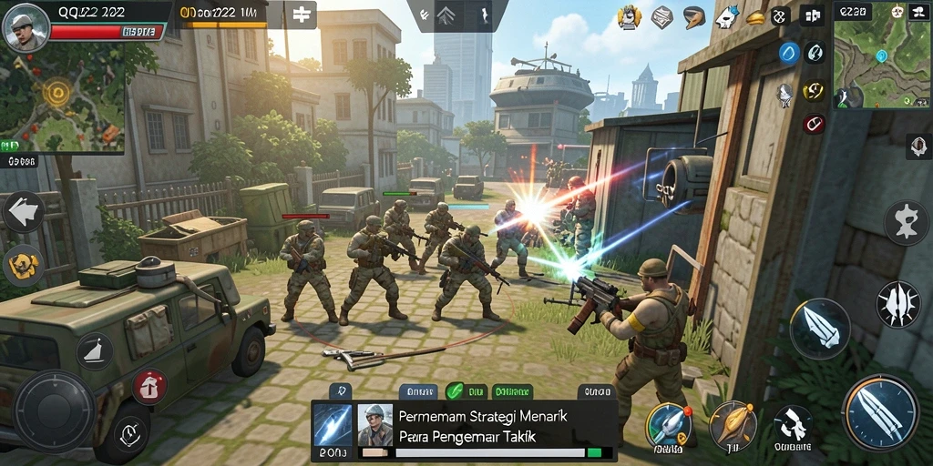 Screenshot gameplay QQ222 yang menunjukkan strategi menghadapi lawan.