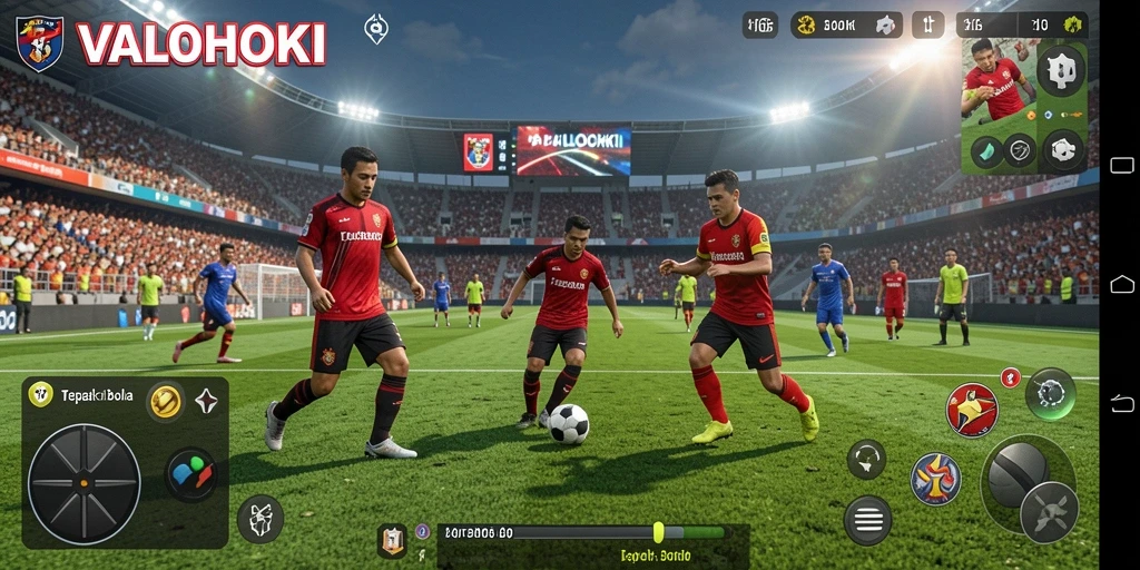 Tangkapan layar gameplay VALOHOKI yang menampilkan aksi seru di lapangan.