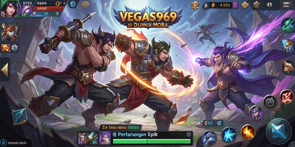 Gameplay seru dalam pertempuran MOBA di VEGAS969.